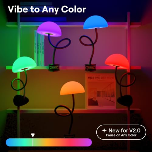 Smallish Shroommate Clip On Light for Dorm Room - 2.0 (White) - color: White White
