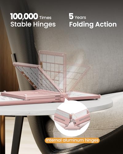 ProtoArc XKM01 Full-Size Foldable Keyboard Mouse Combo for Travel, Pink - color: Pink