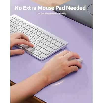 Desk Pad, Leather Non-Slip Laptop Computer Desk Keyboard Mat, Table Protector Blotter Mat, Large Mouse Pad (24" x 12")-Purple - color: Purple