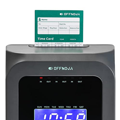 OFFNOVA Thermal Employee Time Cards, Monthly Double-Sided Punch Cards, 3.3" x 7.3", Auto Sensing & Auto Mark Late/Early Leave, 50 Pack for Office Time Clock - size: 50PCS