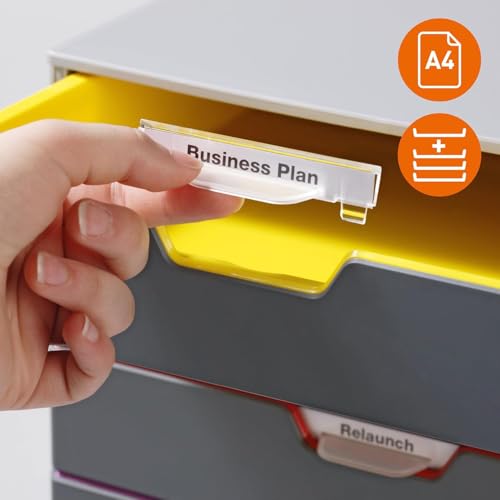 Durable Varicolor Drawer Organizer, 5 Color Coded Drawers, Gray - style: 5-Drawer