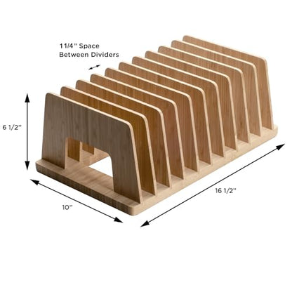 MobileVision Bamboo Device Organizer for Smartphones, Tablets and Laptops, 10 Slots - color: 10 - Slot Stand