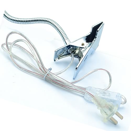 QUANS 5W High Power Clip-on Flexible Gooseneck Cool White LED Desk Light | 19 Inch Silver Adjustable Neck, 6000K 6500K, US Plug On/Off Switch, Metal Clamp for Sewing Study Bedside Craft Work Lighting - color: Silver (Cool White) Non-Dim