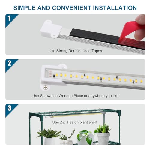 Mosthink Plant Grow Light Strips Full Spectrum 12 Inches and 4 Packs Grow Light Strips Full Spectrum