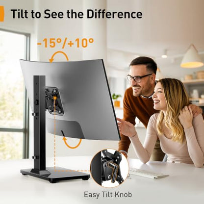Perlegear Single Monitor Stand for 13–34 inch Screens up to 44 lbs - size: 13-34 inch
