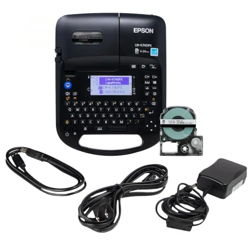 LABELWORKS Epson LW-K740PX Industrial Label Maker Kit - Portable Handheld | Handheld industrial label maker kit for office, home & healthcare, durable ID & organization labels, uses LABELWORKS PX tapes