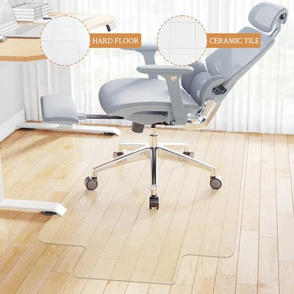 KMAT Office Chair Mat,Easy Glide Hard Wood Tile Floor Mats,Chair Mat for Home Office Rolling Chair,Heavy Duty Floor Protector -36"x48" with Lip - size: 36"x48", style: Hard Floor Mat With Lip