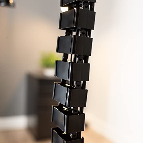 VIVO Black Clamp-on Desk Vertebrae Cable Management Kit, DESK-AC01P-B - color: Black