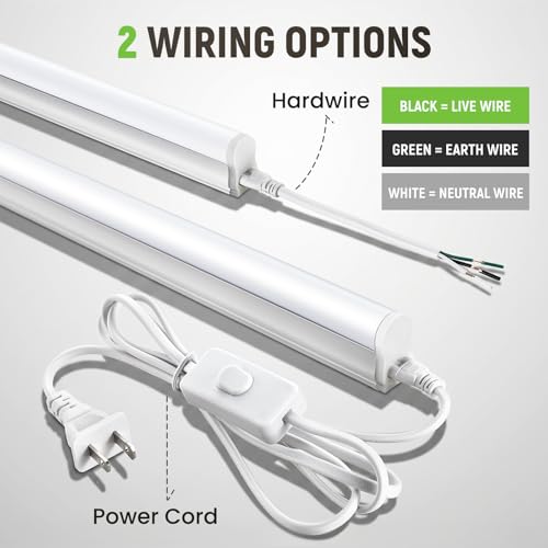 Pak 4FT LED Shop Lights, 2300LM 6500K Cool White, 20W Energy-Saving Super Bright Linkable T5 Ceiling and Under Cabinet Lighting Fixture for Garage, Workshop, Basement, Warehouse, FCC Certified, 6 Pack - size: 4FT 6500K-6 Pack