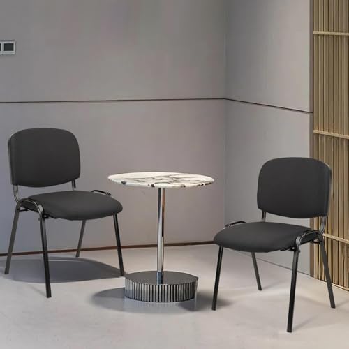 CLATINA Stackable Waiting Room Chairs, Cloth Fabric Guest Reception Chair with Upholstered Thickene Seat and Back Support, Stacking Chair Metal Leg for Office School Church Conference, Black, 5 Pack - color: Black, size: 5 Pack