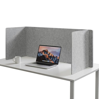 Desk Divider Privacy Screen 3 Panel Sound Absorbing - 47.2”x 23.6”x 19.7” Freestanding Acoustic Partitions for Office, Noise Reducing Panels for School, Home, Library,Sliver Grey - color: Sliver Grey
