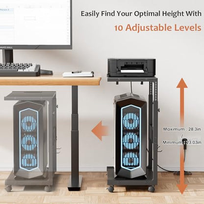 JANE EYRE Computer Tower Stand - 23.03"-28.3" Height Adjustable