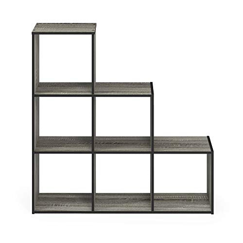 Furinno Pelli 3-2-1 Cubic Storage Cabinet, French Oak Grey/Black - color: French Oak Grey/Black, size: 3-2-1-Cube