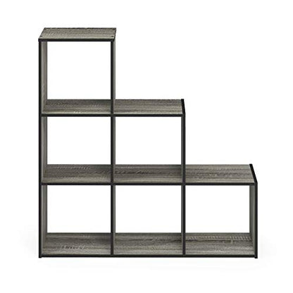 Furinno Pelli 3-2-1 Cubic Storage Cabinet, French Oak Grey/Black - color: French Oak Grey/Black, size: 3-2-1-Cube