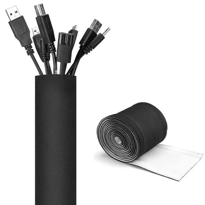 JOTO 2 Pack Cable Management Sleeve -Black, 2 Large - color: Black, size: 2 Pack, 130 Inches