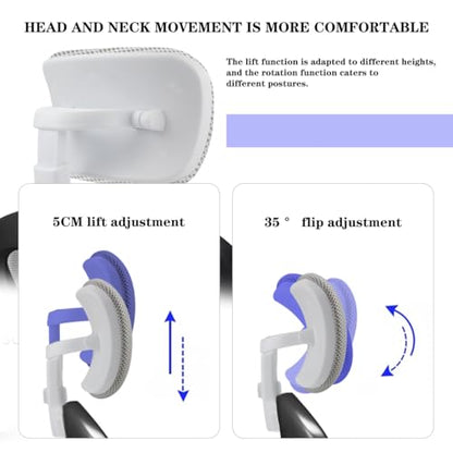 Office Chair Headrest Attachment Head Support Cushion Chair Mesh Head Rest Black Mesh Frame Adjustable Height Angle for Ergonomic Office - color: Color 4