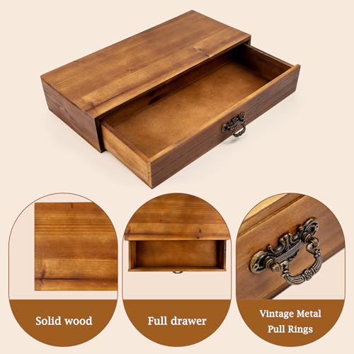 Wooden Drawers Organizer Solid Desktop Drawer Storage Box Organizer - color: Wood
