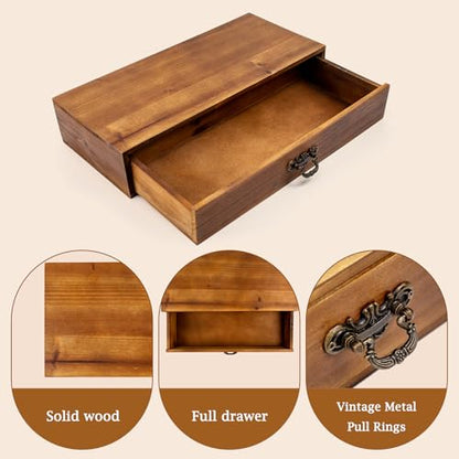 Wooden Drawers Organizer Solid Desktop Drawer Storage Box Organizer - color: Wood