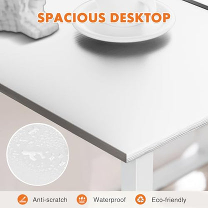 Sweetcrispy 32-Inch Small Computer Desk for Bedroom, White, 2 Pack - color: White, size: 32"-2 Pack
