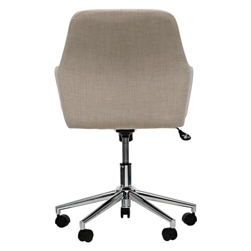 Workspace by Alera Mid-Century Task Chair, Supports Up to 275 lb, 18.9" to 22.24" Seat Height, Cream Seat, Cream Back