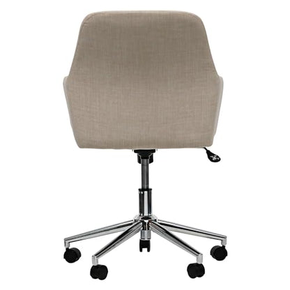 Workspace by Alera Mid-Century Task Chair, Supports Up to 275 lb, 18.9" to 22.24" Seat Height, Cream Seat, Cream Back