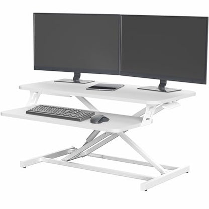 VIVO 32 in Standing Desk Riser, Height Adjustable Workstation - color: White, size: 32"