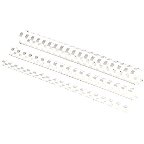 Fellowes A4 8 mm Plastic Binding Combs for Comb Binding Machine, Binds 21 to 40 Pages, White, Pack of 100 - color: White, size: 8mm