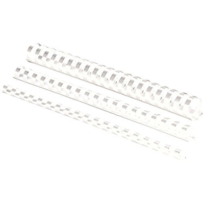 Fellowes A4 8 mm Plastic Binding Combs for Comb Binding Machine, Binds 21 to 40 Pages, White, Pack of 100 - color: White, size: 8mm