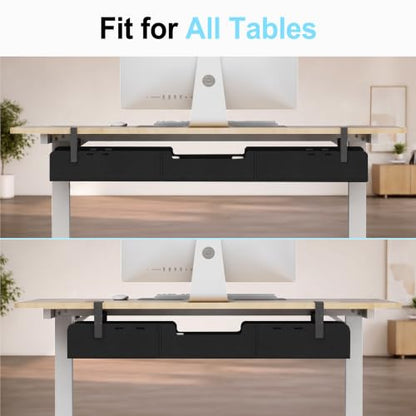 No-Drill Under Standing Desk Cable Management,31.5" L,Black - color: Black, size: 31.5"