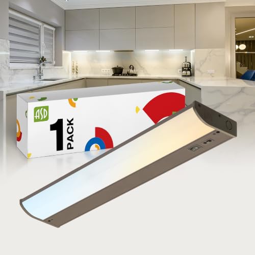 ASD LED Under Cabinet Lighting, 18 inch 8W 715 LM, Dimmable Hardwired Under Cabinet Lights for Kitchen, 3000K Soft/4000K Cool/5000K Daylight, Under Counter Light Fixtures, ETL, Bronze, Bullnose Design - color: 18 Inch Bronze, size: 1 Pack