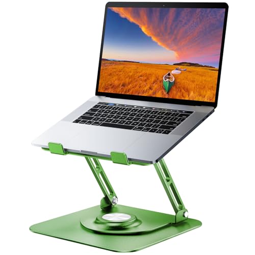Laptop Stand for desk(360°Rotating),Aluminum laptop Riser for 10-16"Laptops | Adjustable Multi-Angle Ergonomic Laptop Stand, Foldable Portable for Home Office, Fits MacBook Air Pro Dell HP Laptops - color: Green