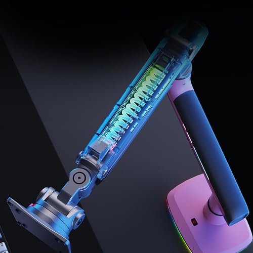 NB Gaming Monitor Arm or for 32 to 60 Inches Screen, Load up to 20 kg, VESA 75/100, RGB-Light, Heavy Duty, Multi Angle Adjustable, Premium Aluminum, Pink - color: Fantasy Pink