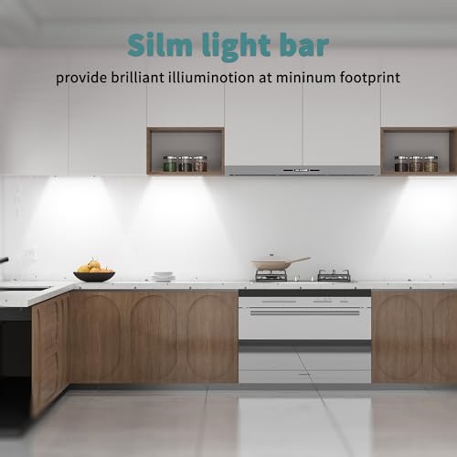 ASOKO Under Cabinet Lighting, 4500K Daylight, 3 Pack 12 inch Linkable - color: Daylight White 4500K, size: Manual switch-3 pack