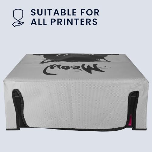 kwmobile Dust Cover Compatible with Canon PIXMA G650 / G620 - Printer Case - Grey/Black - Meow Cat - style: Meow Cat 22-01