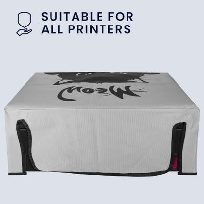 kwmobile Dust Cover Compatible with Canon PIXMA G650 / G620 - Printer Case - Grey/Black - Meow Cat - style: Meow Cat 22-01