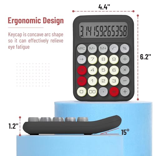 Mr. Pen- Mechanical Switch Calculator, 12 Digit Large LCD Display | Slate Grey with Big Buttons, Mechanical Switch Calculator for Home, School, Office - color: Slate Grey