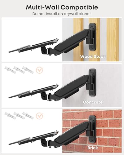 Compact Wall Mount Keyboard Tray, 26 Inch Keyboard and Mouse Wall Mount - size: Short arm