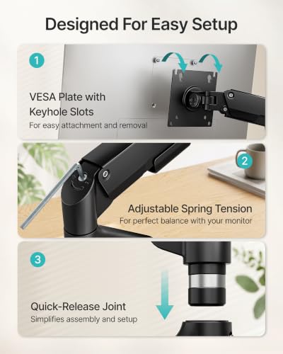 Dual Monitor Arm for Up to 32 Inch Screens, Heavy Duty Monitor Mount | Curved Monitor Stand with Clamp and Grommet Base,for 2 Screens,Holds up to 19.8 lbs,for 75/100 Vesa Mount,for Home Office - style: Dual Monitor Arm