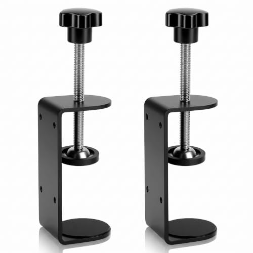 3 inch C-Clamp with Four Small Holes in the back, 2-Pack Adjustable Desk C Clamps for Range 0.35"~3.37", Versatile Clamp for Brake, Parts Assembly, Fastening, Welding, Woodwork, Metal Work - size: 3 in, style: 2-Pack