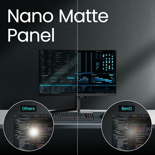 BenQ RD320U 32” 4K 3840x2160 Programming Monitor with 2000:1 Contrast Ratio, Nano Matte Panel, Backlight, 90W USB-C, Coding Modes, Night Hours Protection, Ergonomic Design, and Eye-Care Technology | Nano Matte Panel, Eye-Care, Coding Modes, MoonHalo Backl