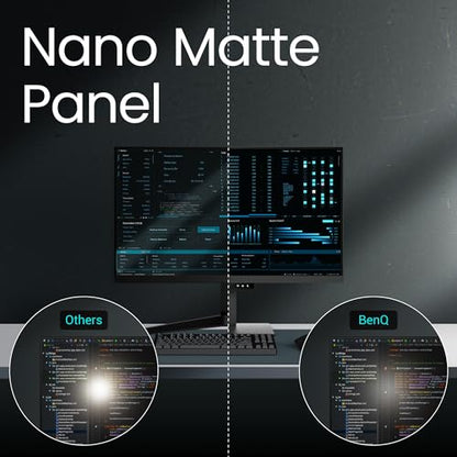 BenQ RD320U 32” 4K 3840x2160 Programming Monitor with 2000:1 Contrast Ratio, Nano Matte Panel, Backlight, 90W USB-C, Coding Modes, Night Hours Protection, Ergonomic Design, and Eye-Care Technology | Nano Matte Panel, Eye-Care, Coding Modes, MoonHalo Backl