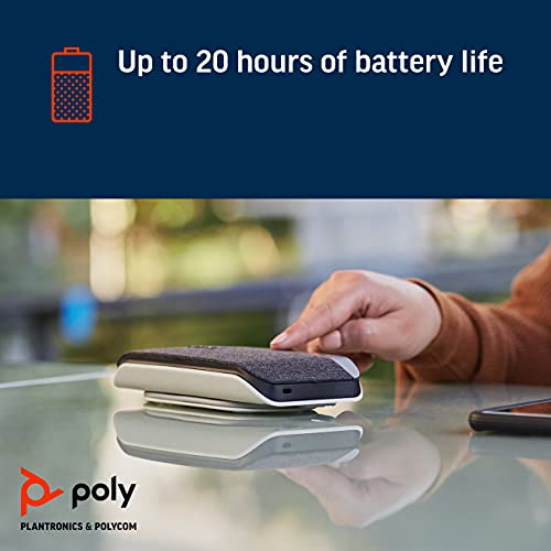 Poly Sync 20+ USB-A Personal Bluetooth Smart Speakerphone (Plantronics) - Connect to Smartphones via Bluetooth - PC/Mac via BT600 Dongle - Works with Teams (Certified), Zoom & More, Black (Renewed)