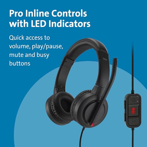 Kensington H1000 USB-C On-Ear Headset, 270° Rotating Noise-Canceling Microphone, Quick Buttons for Volume, Play/Pause, Mute, and Busy, PC/Mac/Laptop - Black (K83450WW) - size: USB-C/On-ear