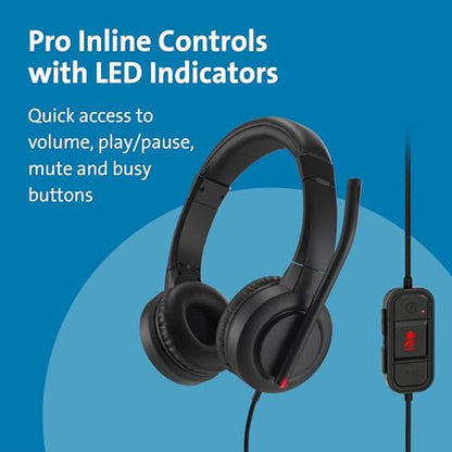 Kensington H1000 USB-C On-Ear Headset, 270° Rotating Noise-Canceling Microphone, Quick Buttons for Volume, Play/Pause, Mute, and Busy, PC/Mac/Laptop - Black (K83450WW) - size: USB-C/On-ear