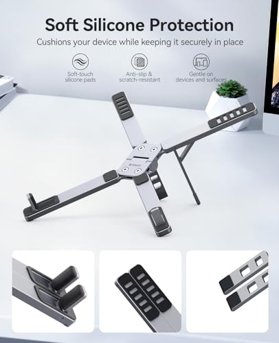 ORICO Portable Laptop Stand for Travel & Desk, Foldable 3-in-1 PN1, Gray - color: Gray