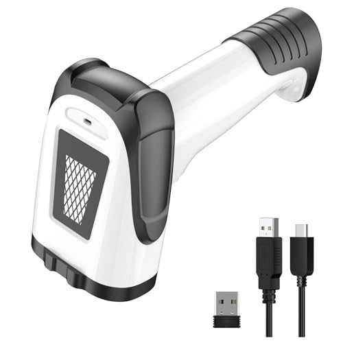 2D Handheld Wireless Barcode Scanner with Stand 3-in-1 Bluetooth bar Code Scanners - Cordless, Rechargeable 1D and 2D Barcode Scanner for Inventory - Wireless, Handheld, USB Bar Code/QR Code Scanner