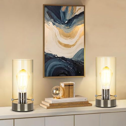 Bedside Nightstand Lamp for Bedroom Living Room, Modern Desk Lamp - color: Bronze-Clear
