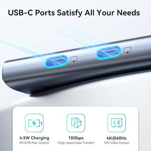 MOKiN USB C Splitter for Dual Monitors 4K@60Hz DP Alt Mode for Laptops