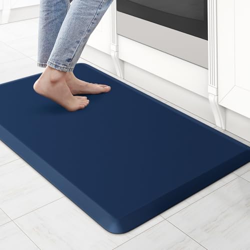 Kitchen Mat Cushioned Anti Fatigue Rug Standing and Comfort Floor Mats - color: Blue, size: 28"L x 17.3"W x 0.5"Th