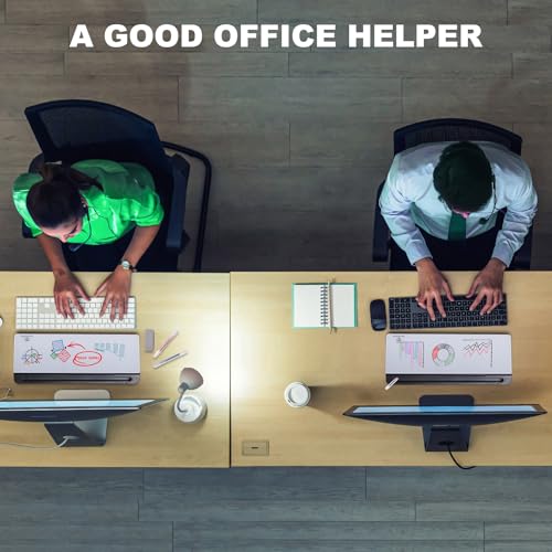 TSJ OFFICE Desktop Whiteboard Dry-Erase-Board - Computer Keyboard Stand White Board Surface Pad with Drawer, Desk Organizers with Accessories for Office, Home, School Supplies - Black - color: Black